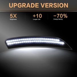 litzland 2PCS Front LED Side Marker White Light Compatible with Chrysler 200 Sedan 2015-2017 Easy Installation Smoked Lens