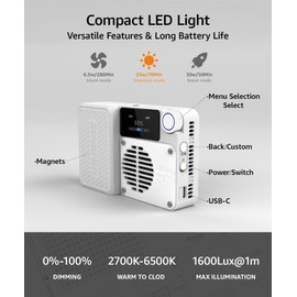 amaran Ace 25x Light Kit Bi-Color Pocket LED Light,Boost Mode to 32W Mini On Camera Video Light,2700K~6500K Support Magnetic Attraction App Control with Carrying Case,Mini Tripod for Vlog (Charcoal)