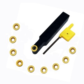 Zouzmin RCMT10T3M0 10pcs Carbide indexable Turning Insert with 5/8" SRDCN1616H10 Lathe Turning Tool Holder for Steel,Stainless Steel (RCMT10T3M0 +SRDCN1616H10)