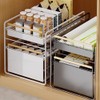 2-Tier Stainless Steel Pull Out Cabinet Organizer, Soft Close Damping