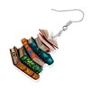 LONYOO Acrylic Book Earrings Dangle Funny Bookshelf Pencil Jewelry Back