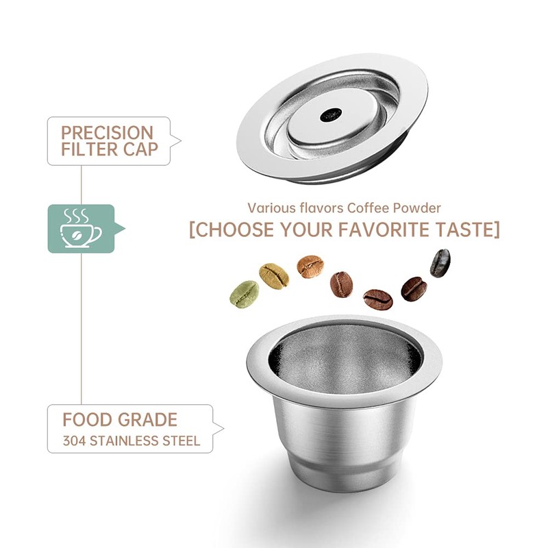 i Cafilas Refillable Espresso Coffee Capsule Made of Stainless Steel