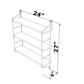 Udorich Floating Wall Decor 3-Tier Metal Bracket Shelf for Books and Collectibles, Rustic Design, Walnut Finish