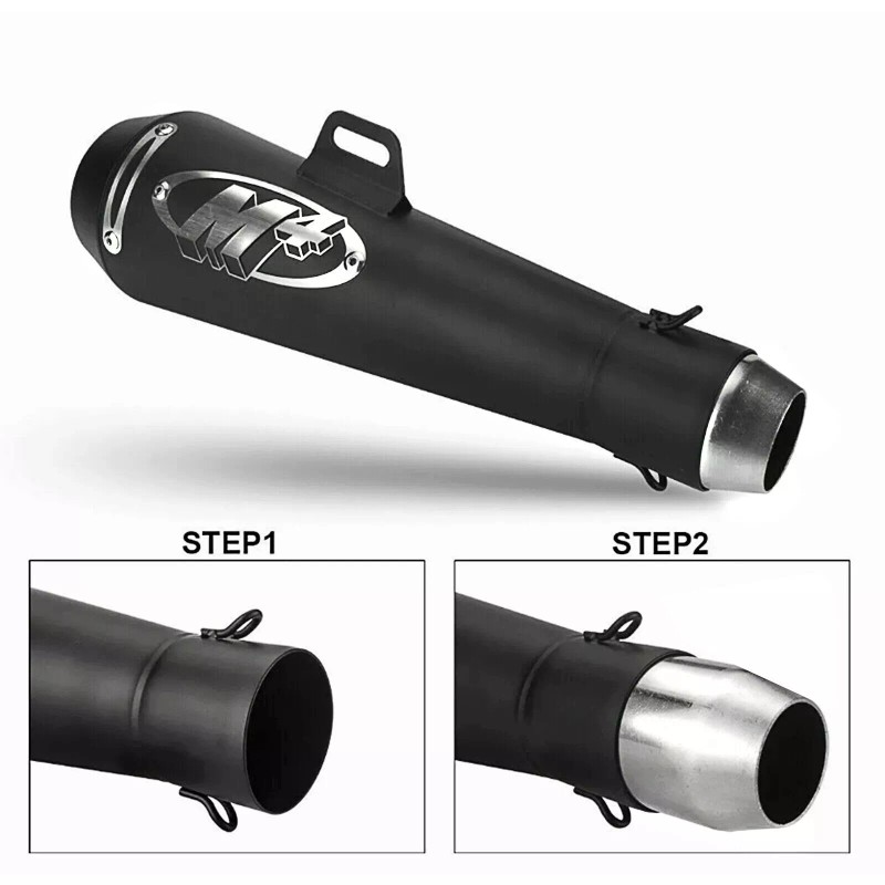 Gearzaar 38-51mm Universal Motorcycle Exhaust Muffler Pipe Slip on with