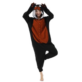Unpifolov Black Bear Pajamas Unisex Animal Jumpsuit Adult Cosplay Costumes Black S