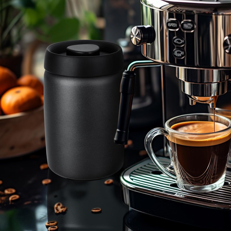 VINATO 1.2 L Stainless Steel Coffee Canister Vacuum Container for