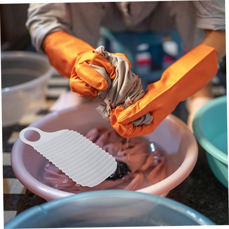 CHILDWEET 6pcs Mini Washboards Dual-sided Scrubbers Stripe Texture Portable Laundry