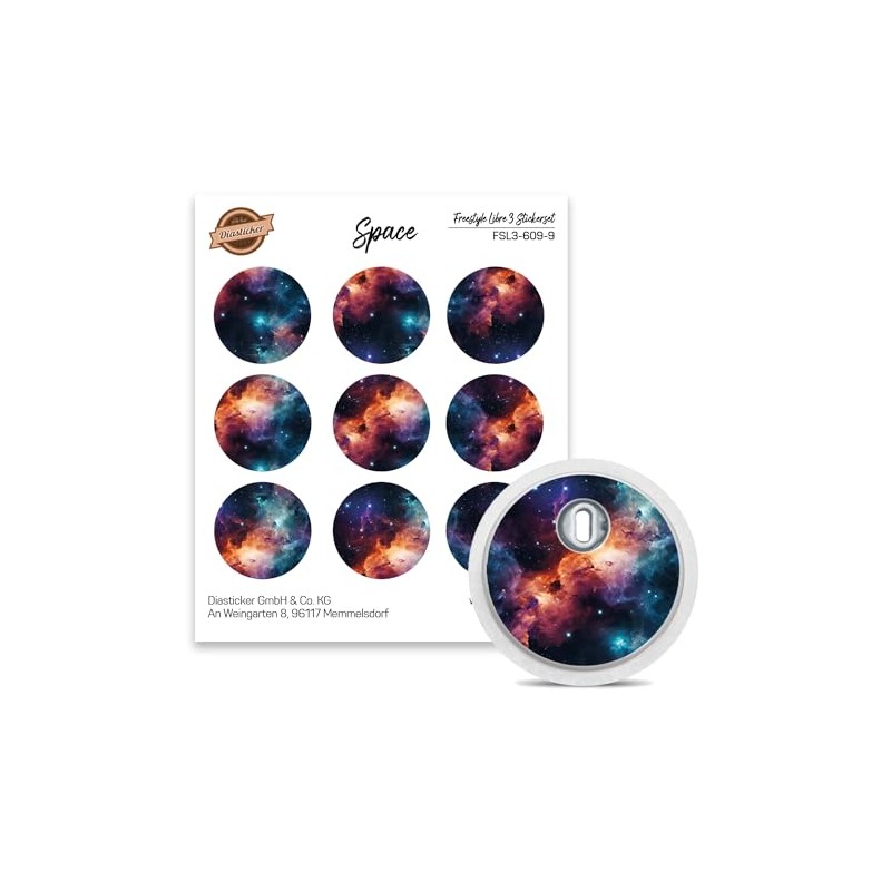 FreeStyle Libre 3 Sensor Sticker - Set of 9 "Space"