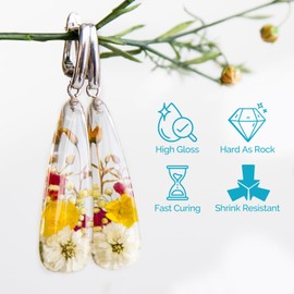 ULLFEU 400g UV Resin Crystal Clear, Fast Cure Resin for Jewelry Making, DIY Craft, Decoration, High Gloss UV Glue Permixed Resin Hard-Type Odorless UV Epoxy Resin for Beginner and Professional