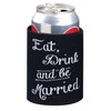 Lillian Rose Married Can Cup Cozy Wedding Favors, 4", Black
