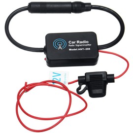 WANGCL Car Radio Signal Amplifier Universal Black 12V Car Radio Antenna Signal Reception Amplifier