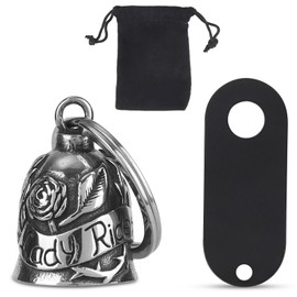 Penitue Motorcycle Guardian Bell, Good Luck Riding Bell with Hanger & Cloth Bag Practical Biker Rider Accessories for Men Women
