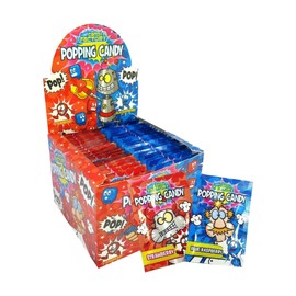 Crazy Candy Factory Popping Candy, Strawberry & Blue Raspberry Flavour, 7 g (Pack of 50)