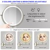 Rechargeable Wall Mounted Makeup Mirror with Lights, 8 Inch Double-Sided