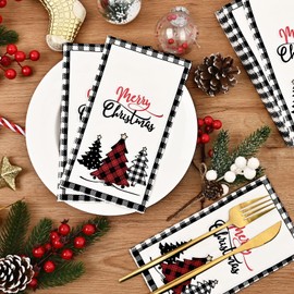 Homlouue 100 servilletas de Navidad para invitados de 3 capas, servilletas de papel para árbol de Navidad, para baño, servilletas de feliz Navidad, desechables para el hogar, cocina, cena, toallas de papel para invierno, Navidad, día festivo