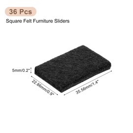 uxcell Furniture Pads, 36Pcs 1.4"x0.9" - Rectangle Self Adhesive Felt Furniture Pads, Hardwood Floor Protectors for Furniture Feet Chairs Legs (Black)