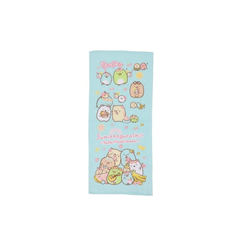 Face Towel (Sumikko Gurashi Pempen Fruit) with Pile Dye Print
