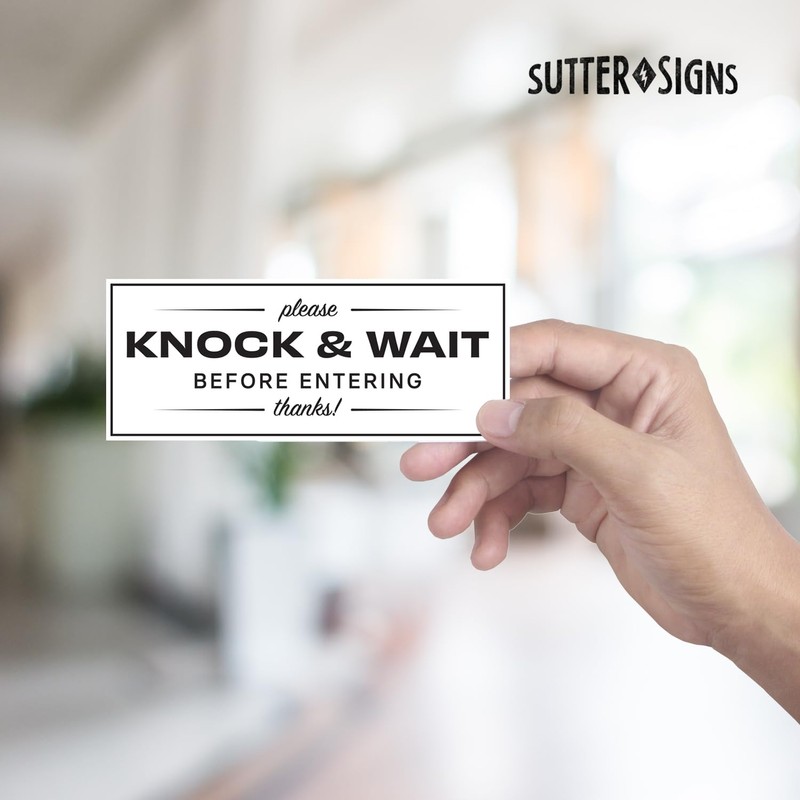 2pk Please Knock Sign for Door Sticker | Please Knock