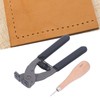 Leather Silent Pliers Diamond Awl Black Handle 4mm 4 Teeth