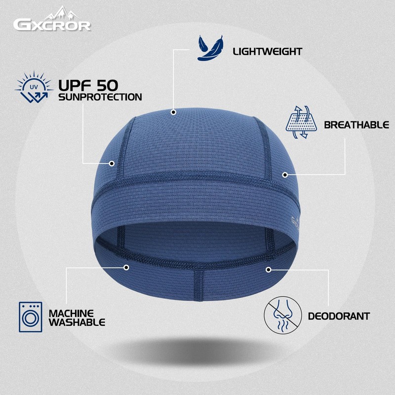 GXCROR 3 Pack Cooling Skull Cap with Sweat-Wicking & Anti-Odor