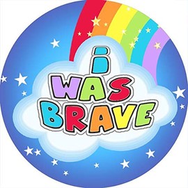 144 I was Brave Rainbow Bravery Reward Stickers Teachers, Nurse - Size 30mm