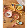 Metahom Ceramic Small Serving Spoons, Colorful Soup Spoon Set for