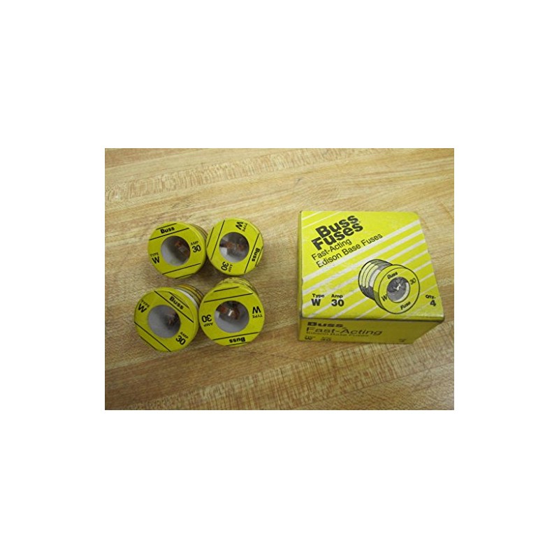 Bussmann W-30 Plug Fuse W30 (Pack of 4)