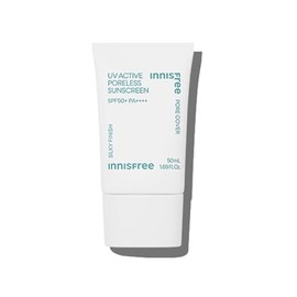 Innisfree UV Active Poreless Sunscreen SPF 50+ / PA++++ 1.7 fl oz (50 ml) (Makeup Base/Sunscreen) Floud, Transparency, Moisturizing, Pore Cover, Tone Up Primer