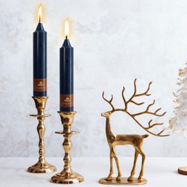 Navy Short Taper Candle 7 Inch Candlesticks Unscented Dripless Tapered Candle Set for Home Decor Wedding Party Dinner Candles, 4 Pack