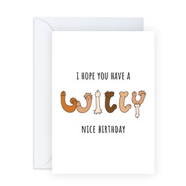 Central 23 Birthday Cards For Him - Willy Nice Birthday - Birthday Cards For Husband - Humorous Gift From Friend - Naughty Greeting Cards From Wife - Comes With Stickers