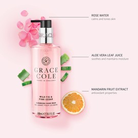 Grace Cole Wild Fig & Pink Cedar Hand Care Duo Gift Set 1 x Hand Wash, 1 x Hand & Body Lotion 300ml - Essential Oils - Vegan - Made In England