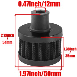 SOAJEE 12mm 0.47 Inch Universal Black Air Filter for 196cc 212cc GX160 GX200 168F 5.5HP 6.5HP Engine CT200U CT200U-EX Mini Bike Go kart MB200 BAJA Warrior