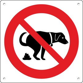 Animal Prohibition | Aluminium Sign for Outdoor Use - Indoor 3mm Thick (Dog Waste Prohibited)