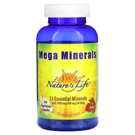 Nature's Life Nature's Life Mega Mineral 250 Vegetarian Capsules Supplement, Nature's Life Nature's Life Mega Mineral 2, 1 / Nature's Life 네이처스라이프 메가 미네랄 250 식물성 캡슐 보충제, Nature's Life 네이처스라이프 메가 미네랄 2, 1