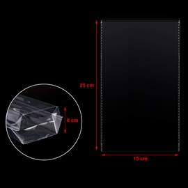 50 Counts 15 x 25 cm Clear Flat Cello Cellophane Treat Bags Cellophane Block Bottom Storage Bags Sweet/Party/Gift/Home Bags with Colorful Bag Ties (Style C)