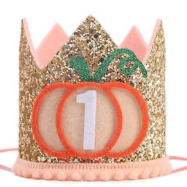 WAOUH Little Pumpkin 1st Birthday Crown - Harvest Birthday Decoration,1st Birthday Hat