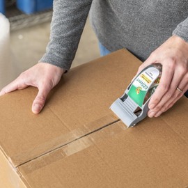 Duck EZ Start Clear Packing Tape with One-Handed Dispenser - Quiet Easy Start Packaging Tape for Boxes, Shipping, Moving & Storage - 1.88 Inch x 55 Yards (1259457)