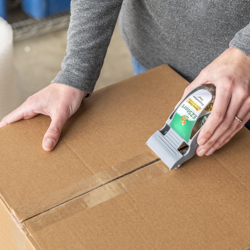 Duck EZ Start Clear Packing Tape with One-Handed Dispenser -