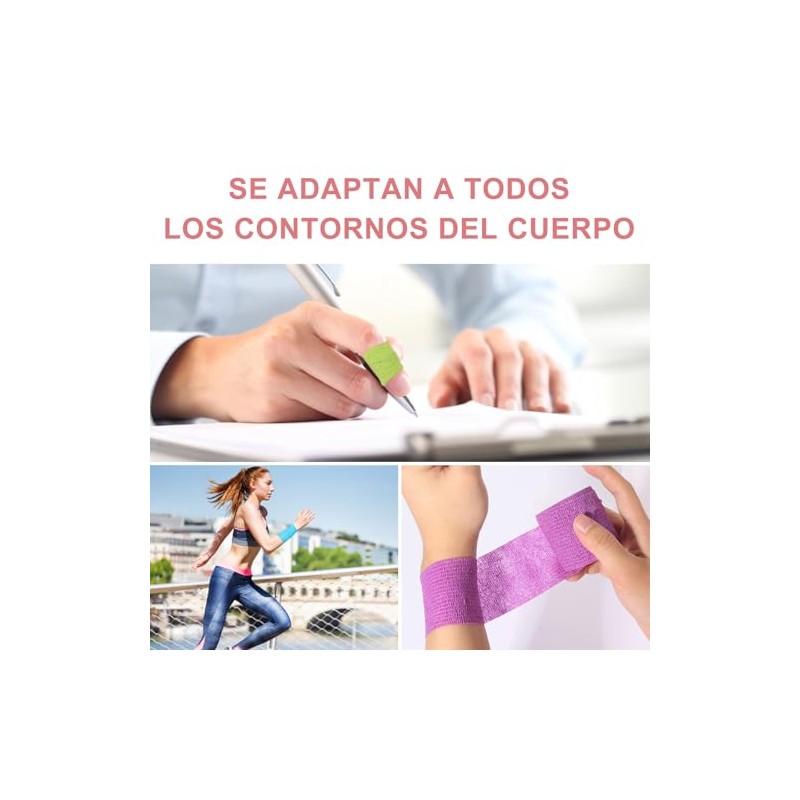 12 Pcs Vendas autoadhesivas, 5cm x 4.5M Cinta de Vendaje