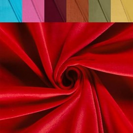 Nicki Fabric Sold by the Metre – Velvet Fabric Stretchy – Soft Fleece – Nicky Velour – Niki Fabric – Velour Fabric – Cuddly Soft *From 50 cm, Colour: 015 Red