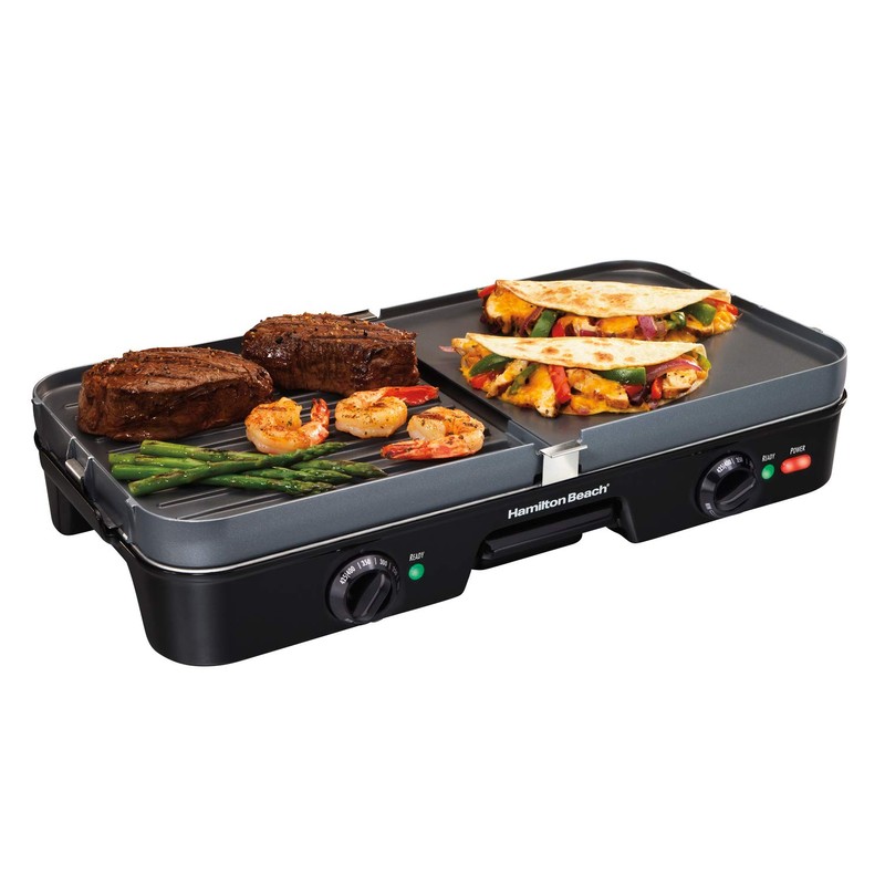 Hamilton Beach 3-in-1 Electric Indoor Grill + Griddle, 8-Serving, Reversible