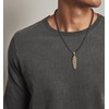 GAVU Mens Matte Onyx Pearl Feather Pendant Necklace, Stone, Onyx
