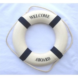 Oliasports Welcome Aboard Cloth Life Ring Navy Accent Nautical Decor 13.5" New - Decoration Only
