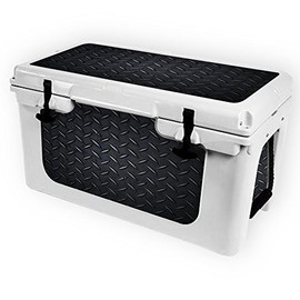 MightySkins (Cooler Not Included) Skin Compatible with RTIC 45 Cooler (2017 Model) - Black Diamond Plate | Protective, Durable, and Unique Vinyl wrap Cover | Easy to Apply | Made in The USA