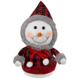 Northlight Jolly Baby Snowman with Plaid Coat Christmas Figurine - 7.5"