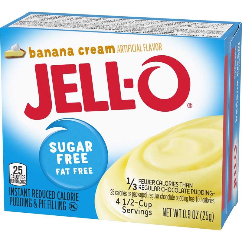 Jell-O Banana Cream Sugar Free Pudding & Pie Filling (4-Pack)