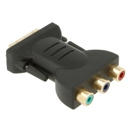 DVI-I (18+5) Male to 3 RCA Female Adapter Black