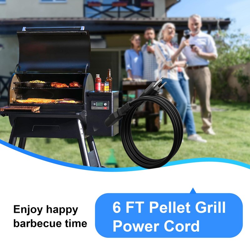 KIT0257 Pellet Smoker Grill Power Cord Replacement Part for Traeger