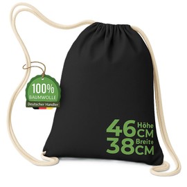brand promotion Fabric Bag Gym Bag Cotton 38 x 46 cm - Oeko-Tex 100 Certified - Sports Bag with Drawstring - Sustainable Cotton Bag Jute Bag for Sports, School & Leisure, black