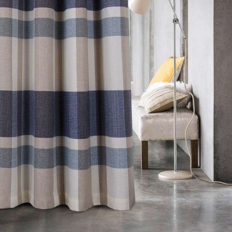 always4u 100% Blackout Plaid Curtains for Bedroom Living Room Woolen